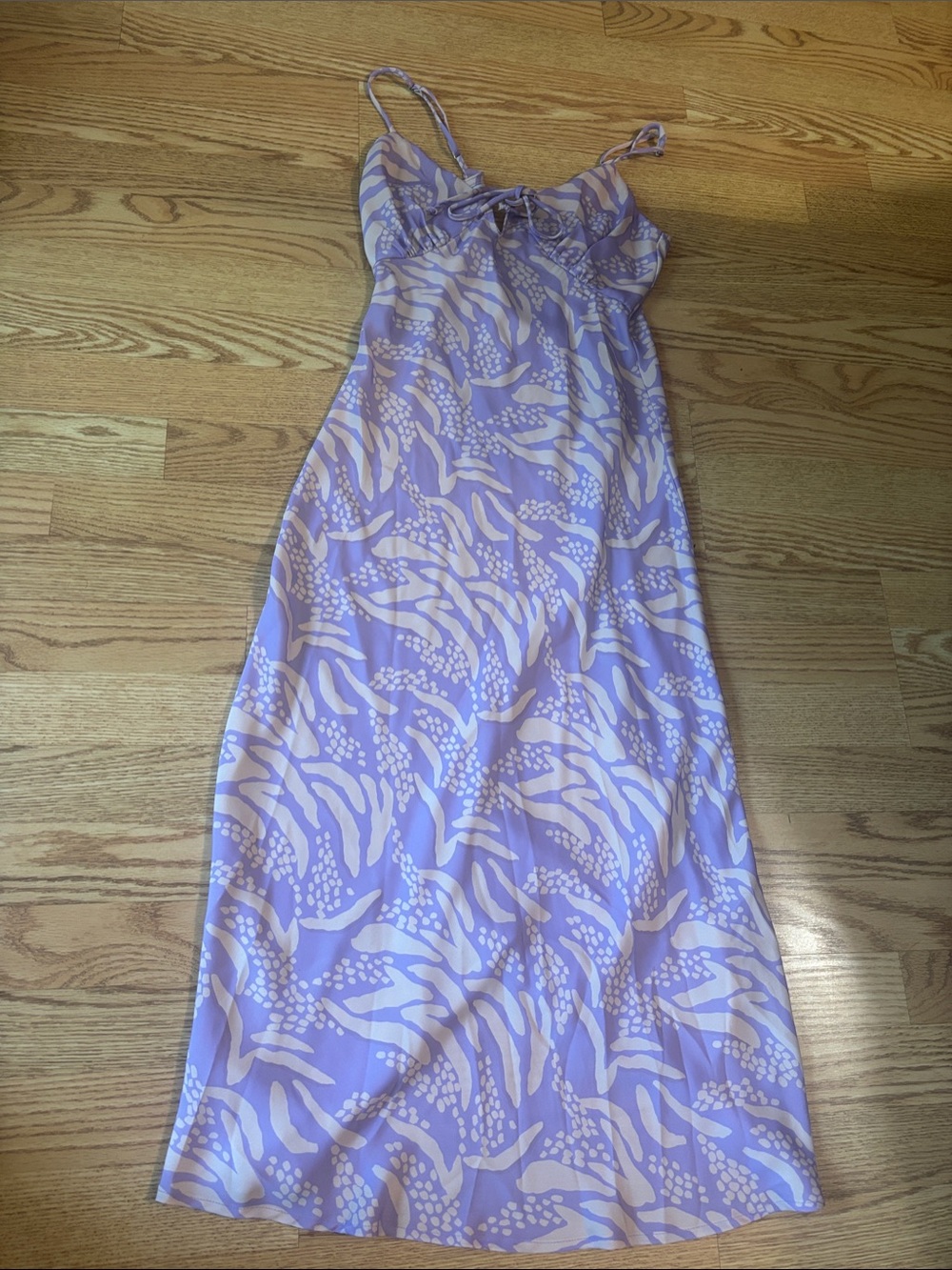 RESA Lavender and Cream Patterned Slip Dress